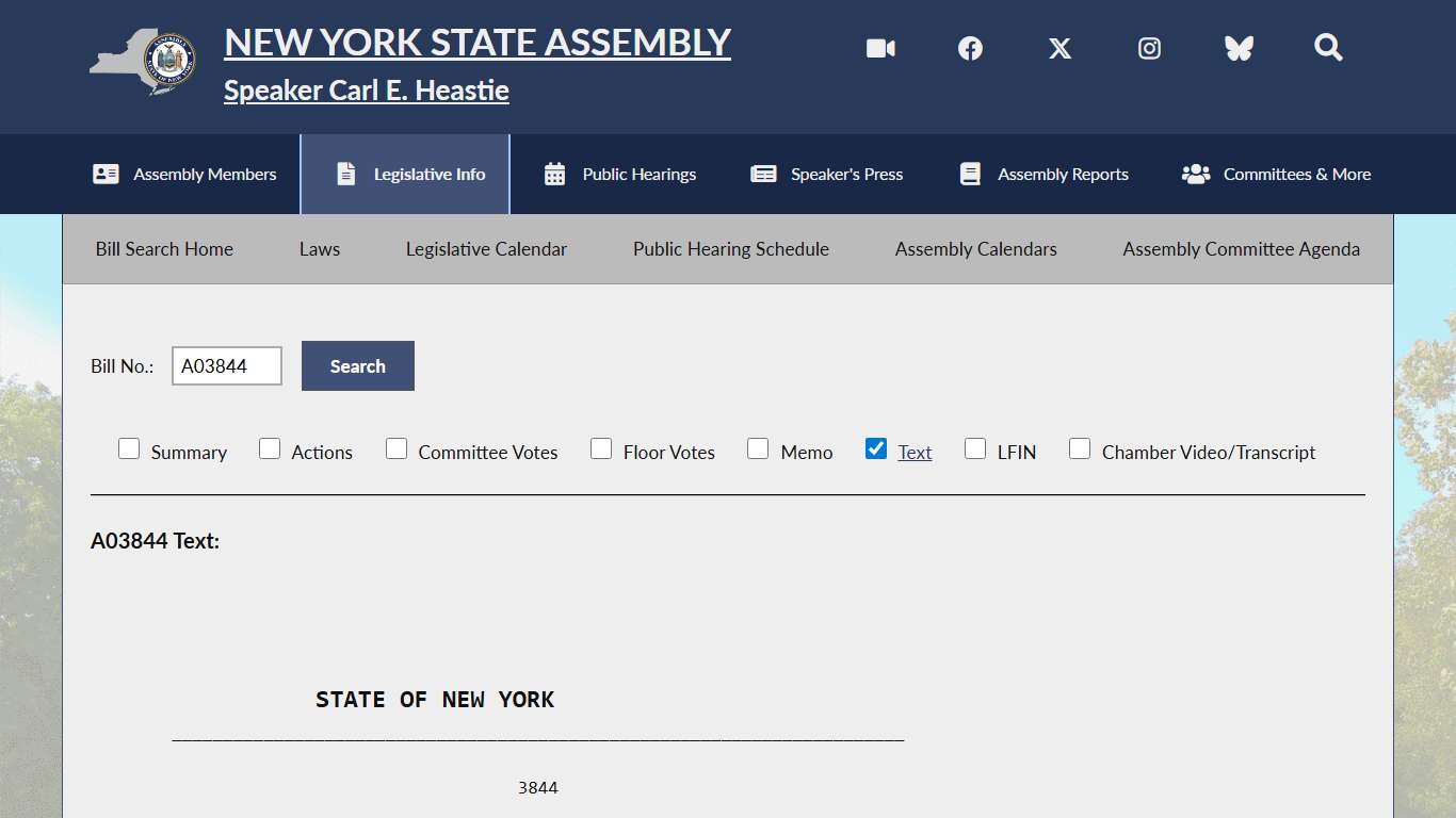 Bill Search and Legislative Information | New York State Assembly